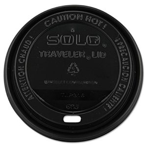 TLB316-0004 SOLO BLACK PLASTIC TRAVELLER DOME LIDS, 1000/case - T3760